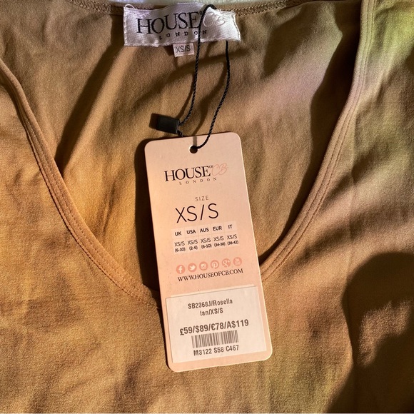 House of CB. Rosella Tan Bodysuit. Size XS/S - Picture 2 of 5